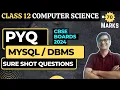 PYQ MySQL Class 12 CS SQL PYQ Sure Shot Questions CBSE Boards 2024