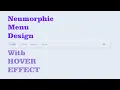 Neumorphic Navigation Bar Design Using Css and Html