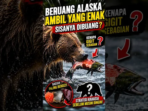 Mengapa Beruang Tidak Memakan Semua Daging Salmon😱 #shorts
