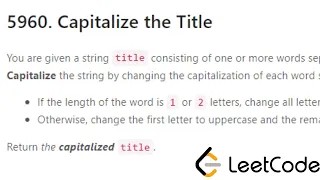 5960 Capitalize the Title LeetcodeProblem