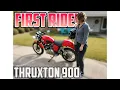 First Ride On The Triumph Thruxton 900 Do I LOVE or HATE it My Beginner Rider Impression