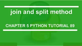 join and split method Python tutorial 89