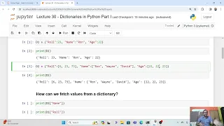 Mega Lecture 30 Dictionary in Python Part I