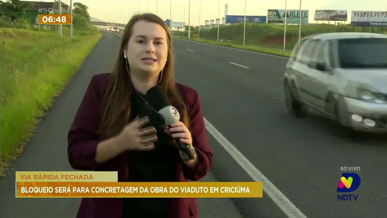 Trecho da Via Rápida, em Criciúma, deve ser bloqueada a partir desta quinta-feira