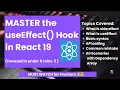 React useEffect hook Explained in under 11 mins Must know for Freshers