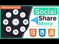 Animated Circular Social Media Share Menu Using HTML CSS JS With Source Code