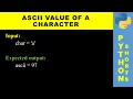 ASCII value of a character Python shorts