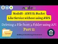 How to delete a file from a folder using fs module - aws S3 bucket like service in nodeJS