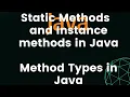 Static Methods and Instance Methods Method Types in Java Java Basics 54 part 4 Java in Telugu