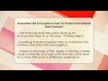 Automate File Encryption How To Protect Documents With Python - Python Code School
