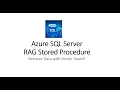 Azure SQL Server AI RAG Stored Procedure