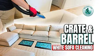 Crate Barrel Deep Cleaning White Sectional Sofa Bernards NJ