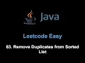 Leetcode 83 Remove Duplicates from Sorted List Java