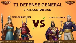 EVONY - Who is Better as Wall General in T1 Defense MOUNTED VS DEBUFF