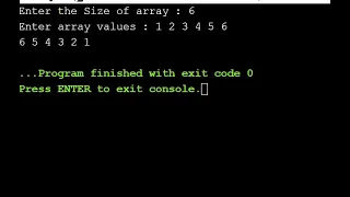 Reversing Array Elements C programming Interview Questions