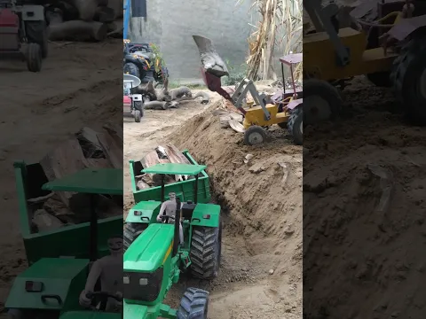 John Deere tractor lakkad load trolley mein #bulldozer #powerful #work