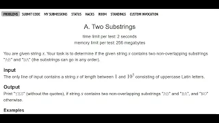 A Two Substrings codeforces c problemSolving