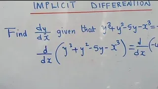 Implicit differentiation in calculus example 1