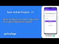 EP 14 Android Studio Basic Program I go2collage