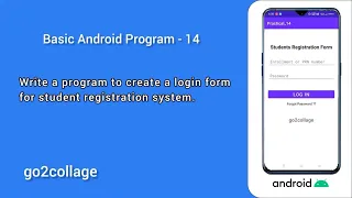 EP 14 Android Studio Basic Program I go2collage