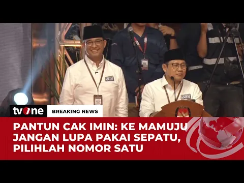 Sambutan Pasangan AMIN di Panggung Undian Nomor Urut