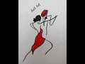 Single line Drawing of Dancing Couple