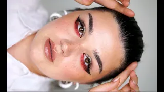 Reverse cat eye with a pop of red