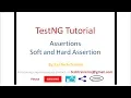 Using TestNG Assertion in Selenium - Soft Assertion and Hard Assertion