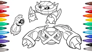 Coloring Every Stage: Beldum, Metang & Metagross | GEN 3 Pseudo-Legendary Evolution Line