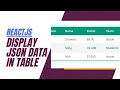 Display JSON data in table - ReactJS