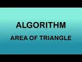 Algorithm - Area of Triangle