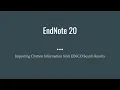 EndNote20 Export Citation Information From EBSCO