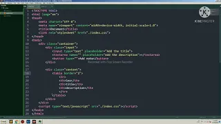 JavaScript note taking project for beginners