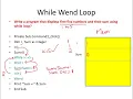 WHILE WEND LOOP PROGRAMS VISUAL BASIC BSC PART 1