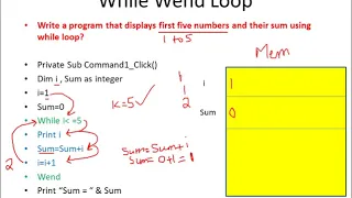 WHILE WEND LOOP PROGRAMS VISUAL BASIC BSC PART 1