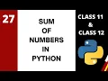 Sum of Numbers Program in Python running total