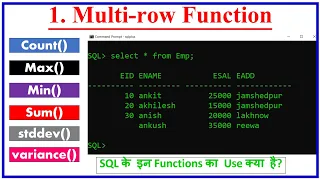multi row function in sql Oracle Database
