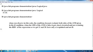 Operators in Java - Differences Between Logical AND and Short-circuit AND