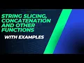 Strings in Python-2 slicing concatenation and other operations