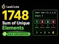 LeetCode 1748 Sum of Unique Elements C Easy Solution Explained