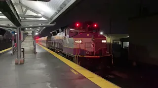 4K Two MBTA Commuter Rail trains at Anderson RTC
