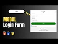 How To Create Login Modal Popup Using HTML CSS JavaScript Popup Login Form Login Modal
