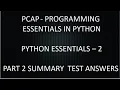 PCAP - PROGRAMMING ESSENTIALS IN PYTHON PYTHON ESSENTIALS