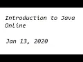 2020 01 13 Java Online Training Module 01 Webinar 01