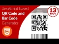 Simple JavaScript based QR code and Bar Code generator