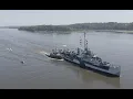 Last remaining WWII destroyer escort ship USS Slater takes trip down the Hudson River