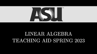 Linear Algebra animations - TA Spring 2023