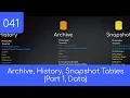 041 - Pt 1 History Archive Snapshot Tables Data Entry