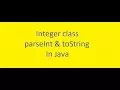 Java Basics Course 24 class parseInt toString ENGLISH