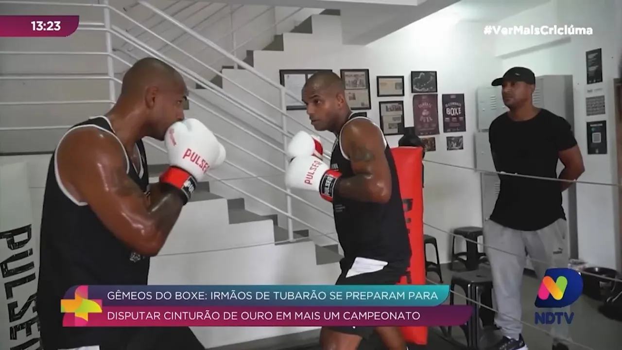 Irmãos gêmeos de Tubarão se preparam para disputar cinturão de ouro em campeonato de boxe